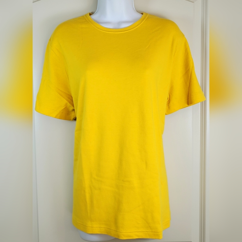 KIM ROGERS Plus Size Short Sleeve Tee | Yellow | Size 1X or 16/18W - Picture 1 of 6